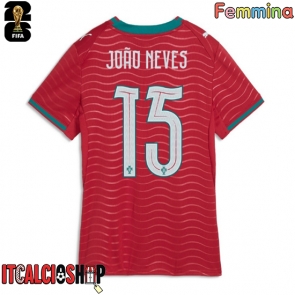 Portogallo Joao Neves #15 Prima Maglia Femmina Mondiali 2026 Manica Corta